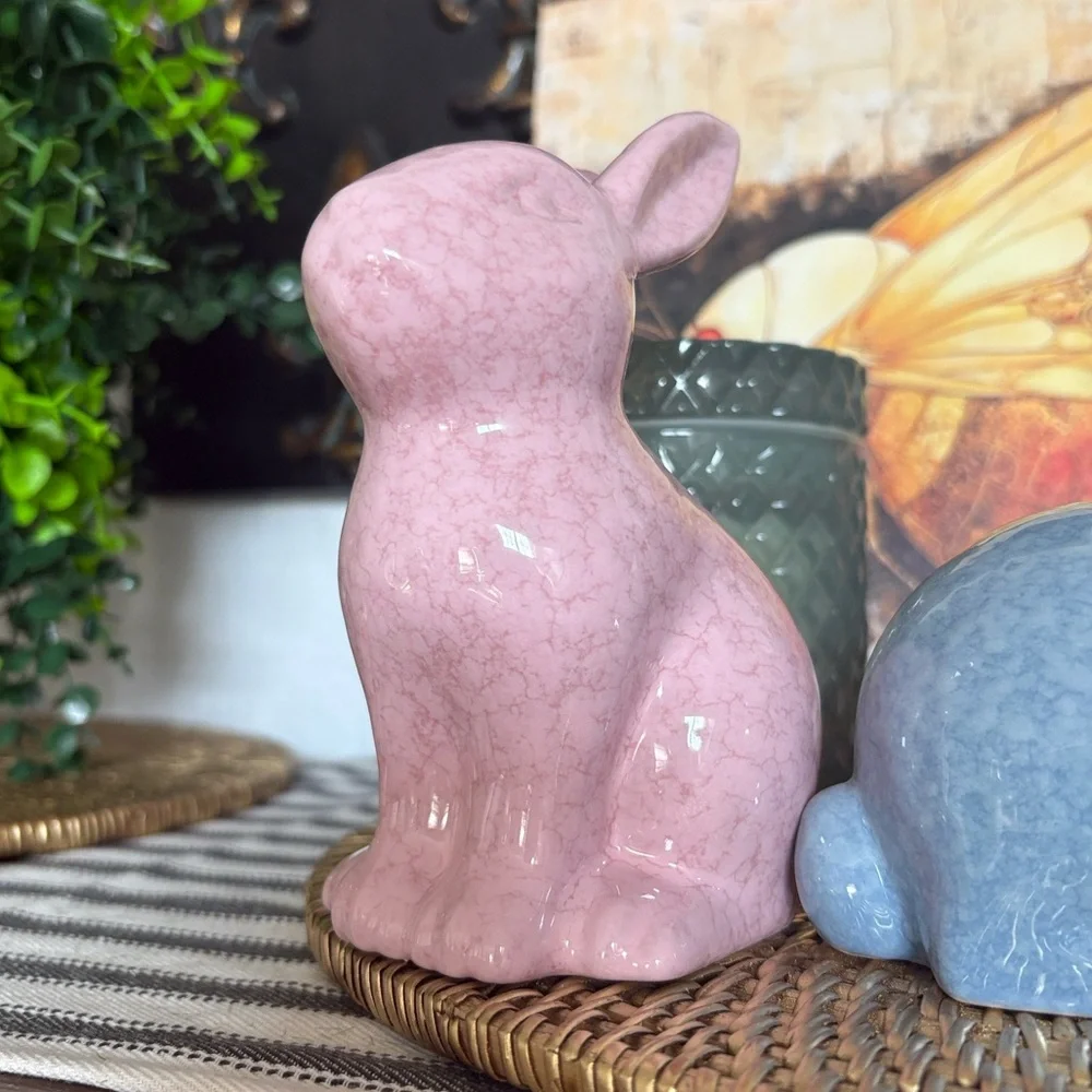 🆕3 Pastel Ceramic Bunnies - Picture 6 of 9